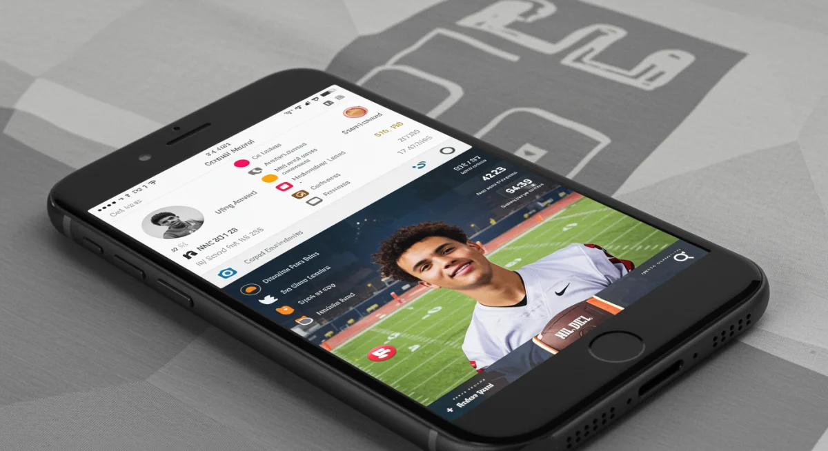 Social media interface showing high school athlete's NIL endorsement and engagement.