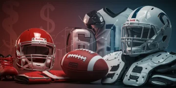 Strategic financial planning for football equipment in 2025, showing high-quality gear alongside budget concepts.