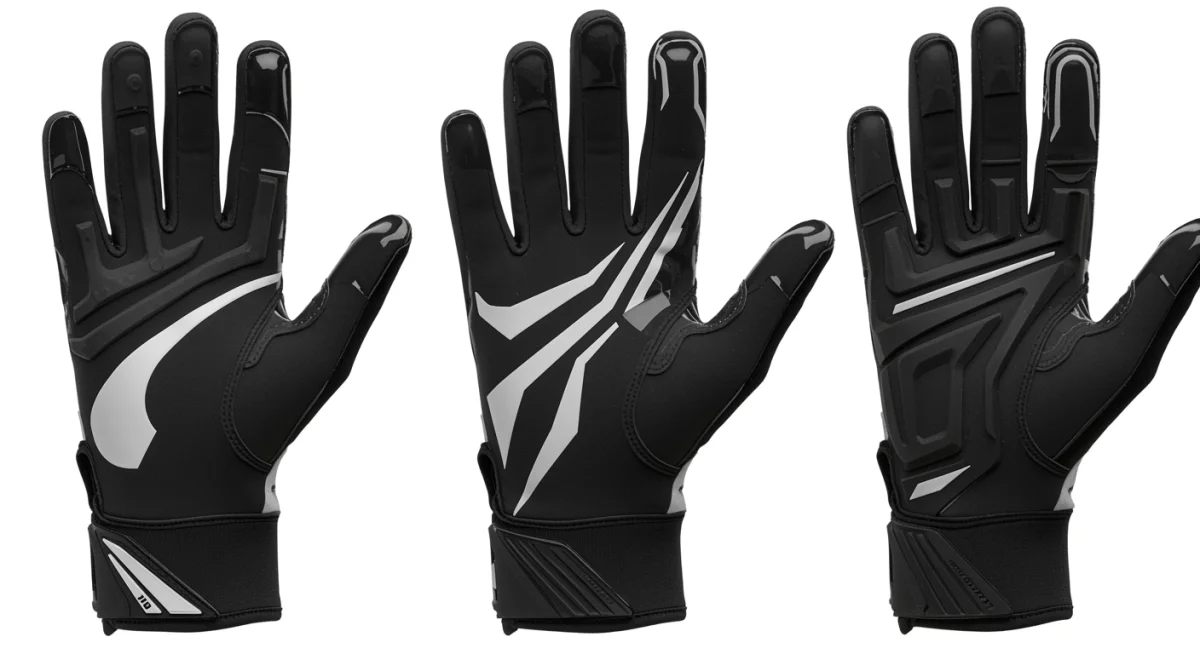 Comparison of football glove palm materials and grip technologies