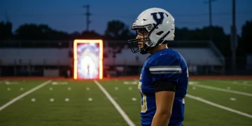 High school football player contemplating the college transfer portal