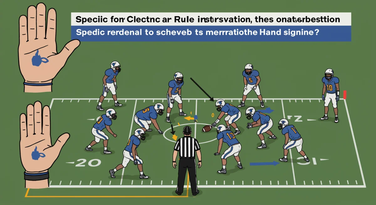 Diagram explaining a new high school football rule interpretation for 2025.