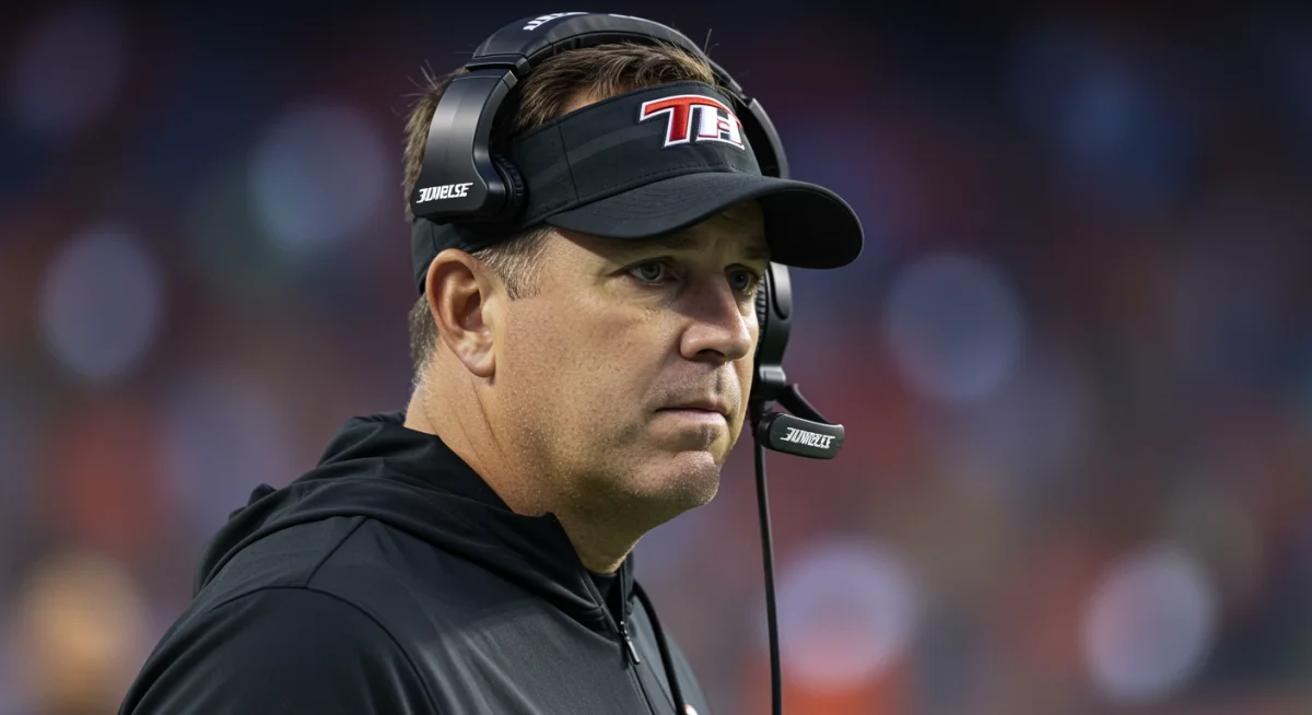 NFL coach making strategic adjustments during a game, focused expression, sideline action