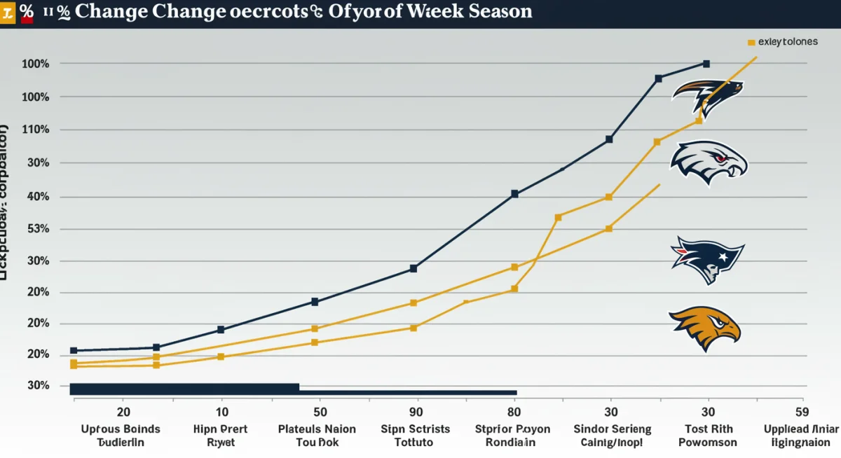 Graph showing percentage changes in NFL playoff odds for various teams after Week 10, 2025