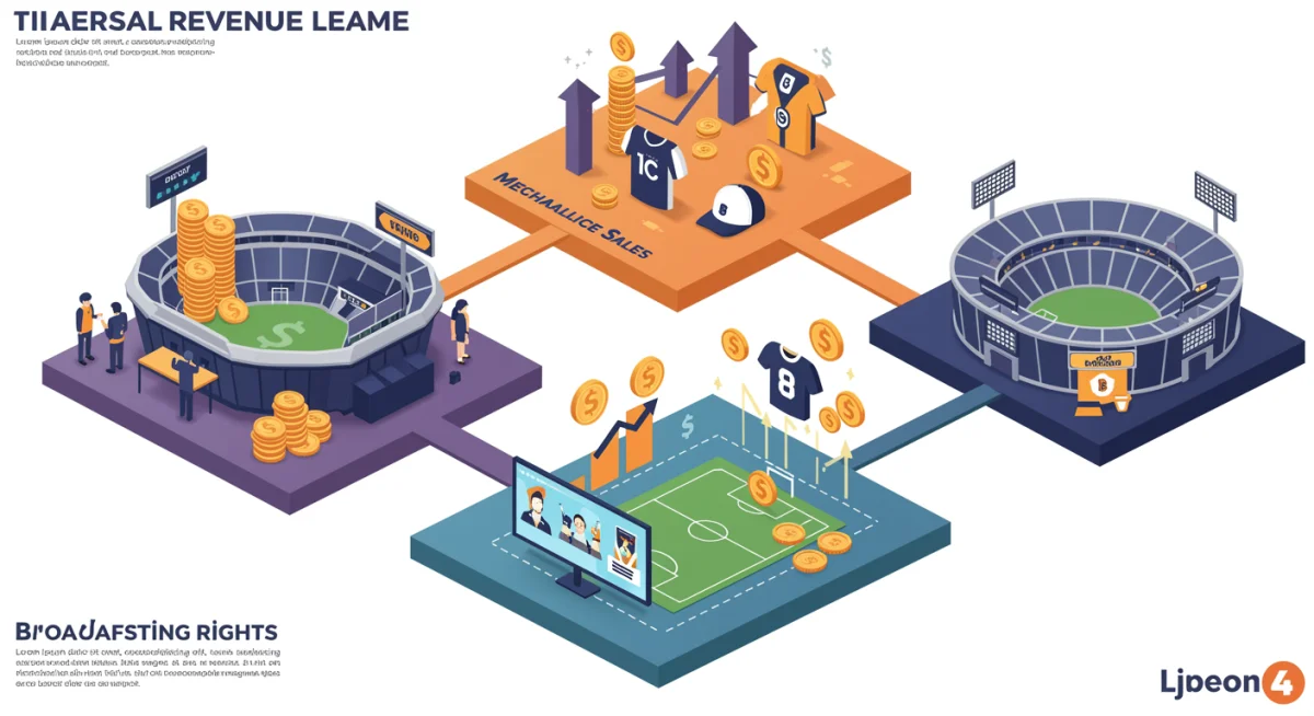 Infographic illustrating diverse revenue streams for sports leagues like the USFL.
