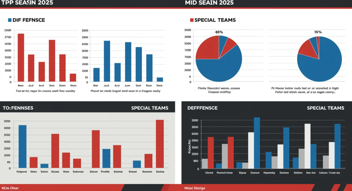 Infographic comparing offensive and defensive statistics for top USFL teams mid-season 2025.