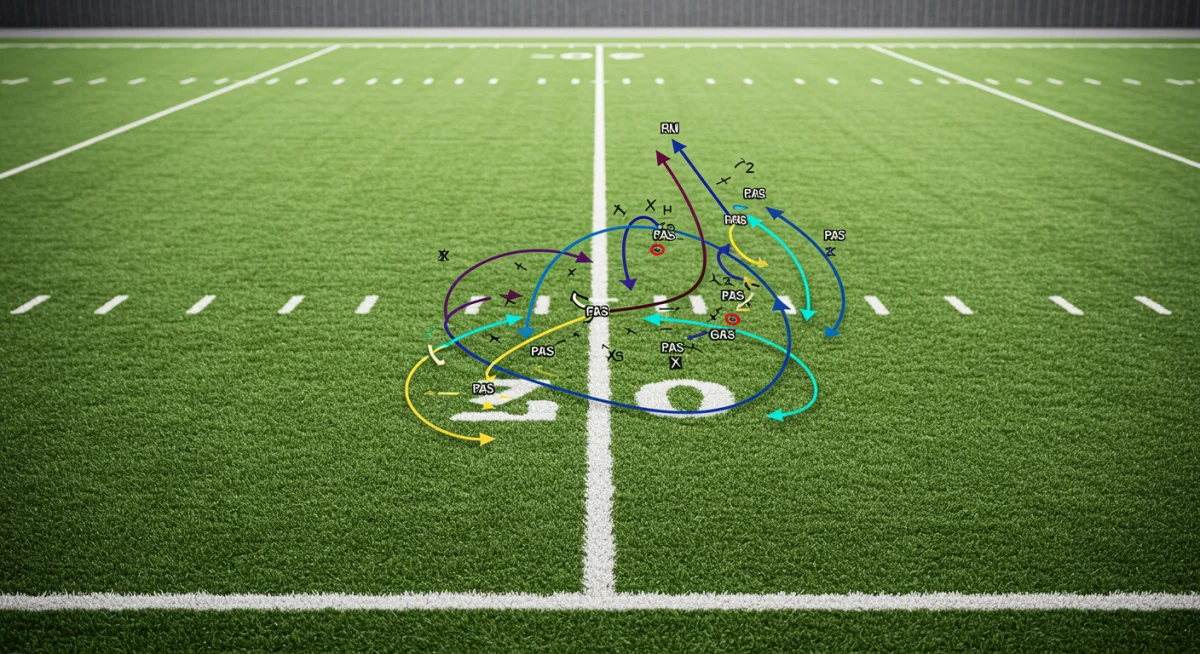 Complex USFL offensive playbook diagram illustrating strategic plays