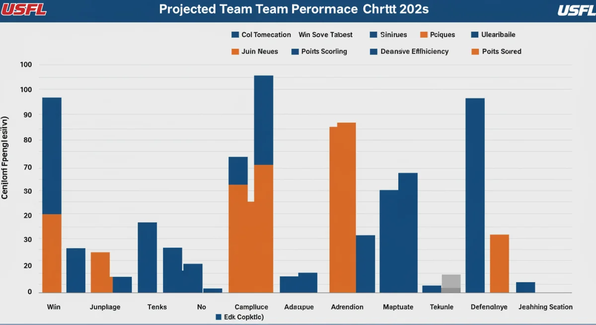 Data visualization of projected USFL team performance metrics in 2025.