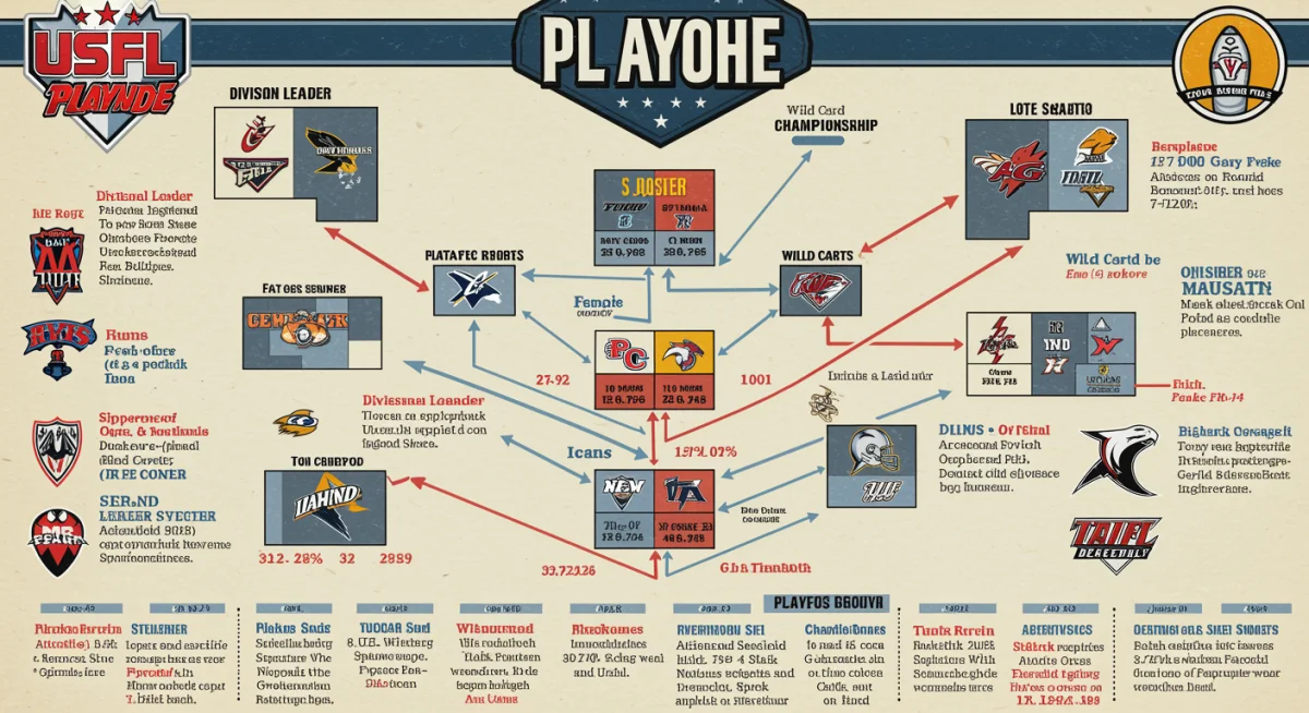 Infographic showing the 2025 USFL playoff bracket and team pathways.