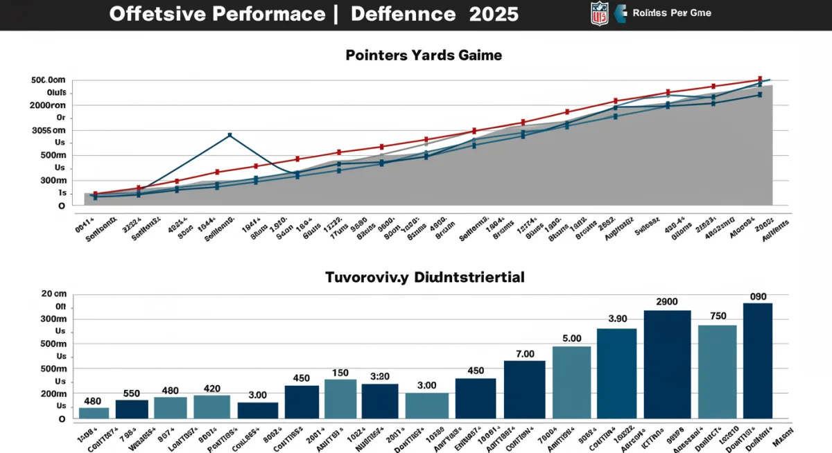 Chart analyzing 2025 USFL team offensive and defensive performance metrics.